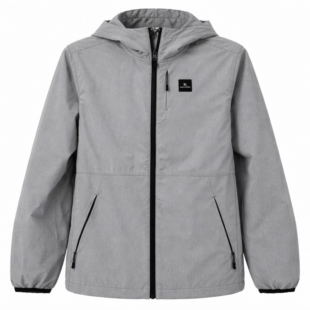 Rip Curl Anti Series Kids Grey Hooded Windbreaker Jacket Size M